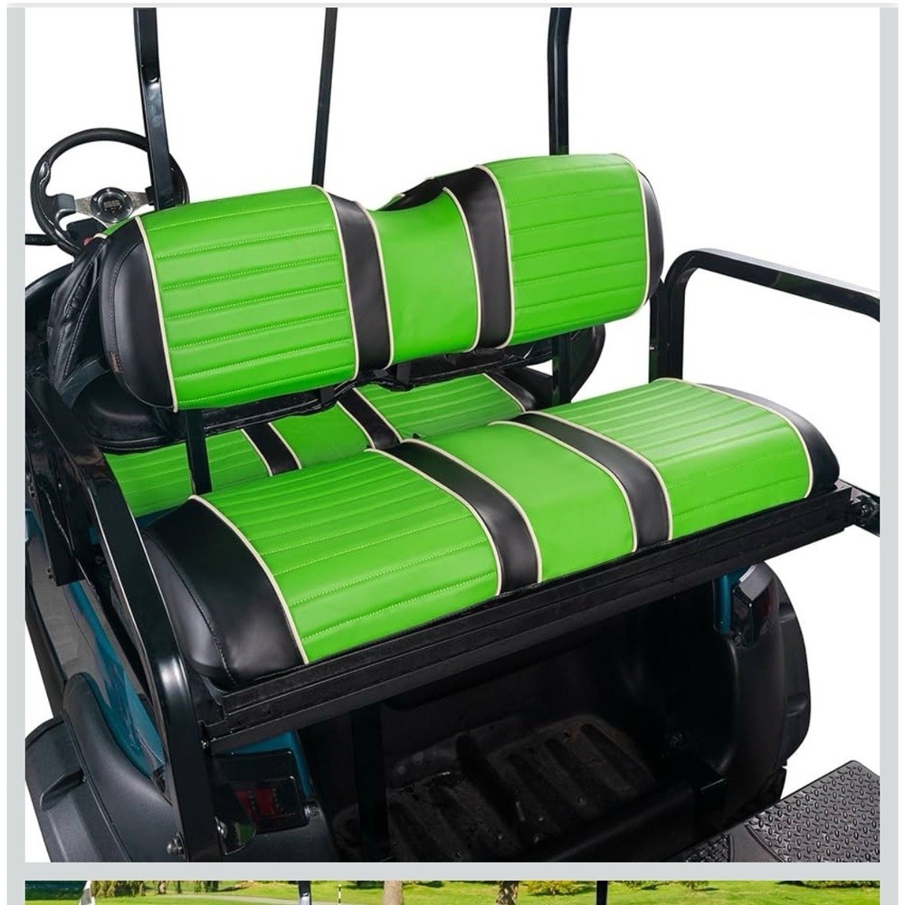 NOKINS Golf Cart Diamond Seat Cover for Club Car EZGO Yamaha Vinyl Green & Black